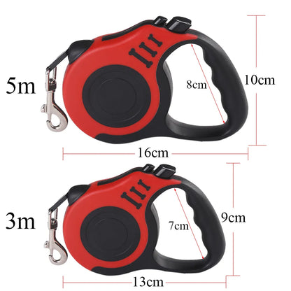 1Pc/3Pcs 3M 5M Dog Leash for Small Dogs Cat Automatic Retractable Nylon Lead Puppy Outdoor Travel Walking Hiking Traction Rope