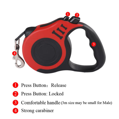 1Pc/3Pcs 3M 5M Dog Leash for Small Dogs Cat Automatic Retractable Nylon Lead Puppy Outdoor Travel Walking Hiking Traction Rope