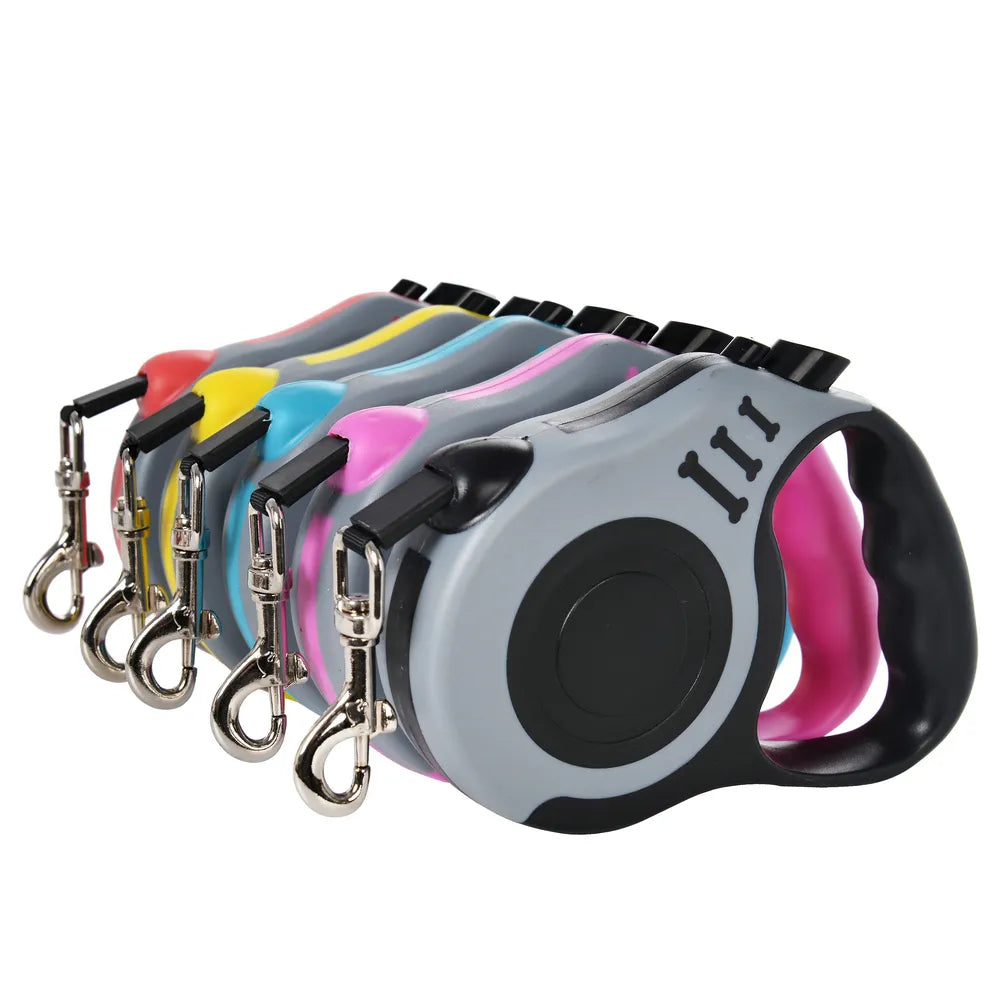 1Pc/3Pcs 3M 5M Dog Leash for Small Dogs Cat Automatic Retractable Nylon Lead Puppy Outdoor Travel Walking Hiking Traction Rope